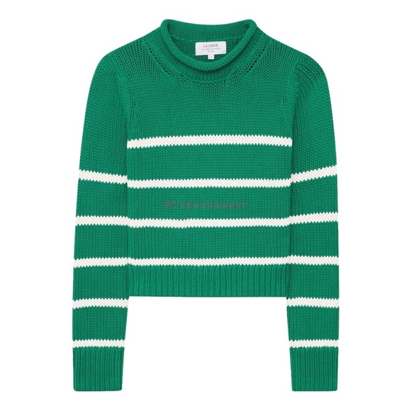 NWT La Ligne Mini Marin Sweater Striped Knit Cotton Crop small - Picture 1 of 11